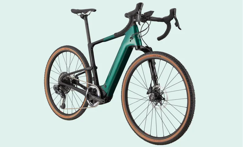  Cannondale Topstone Neo Carbon Lefty 1 eGravel Bike in Green-1